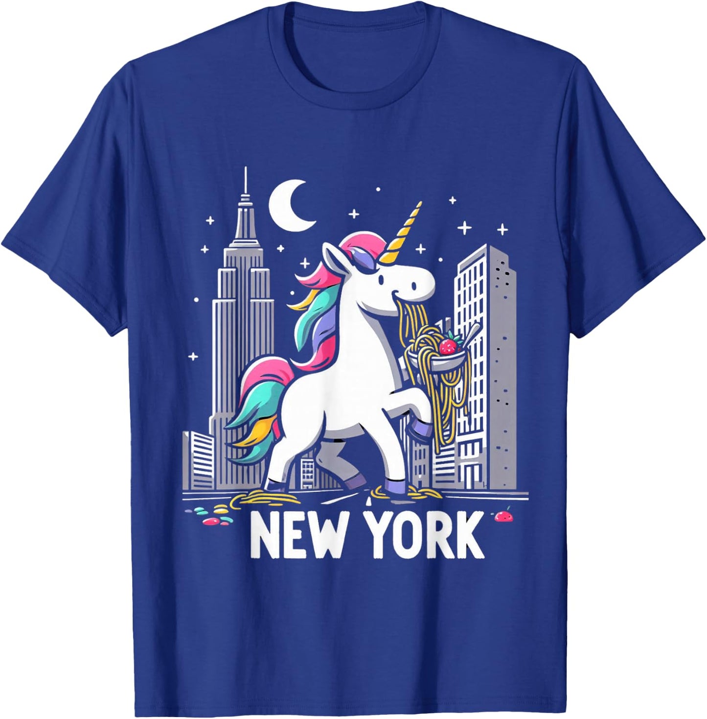 Unicorn New York Spaghetti America Boys Girls Kids Adults T-Shirt - T-Shirt | Royal