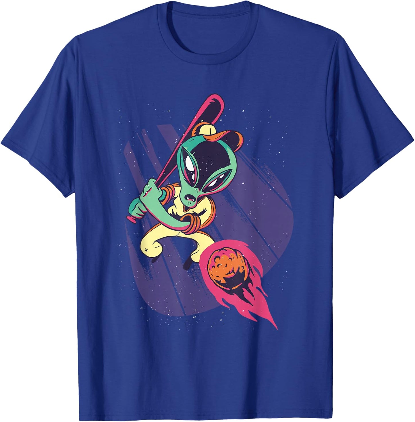 Baseball Alien Space T-Shirt - T-Shirt | Royal