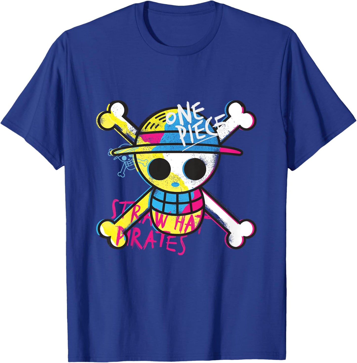 Kids One Piece Straw Hat Pirates Logo Colorful Monkey D Luffy Kids , Blue, 2 T-Shirt - T-Shirt | Royal