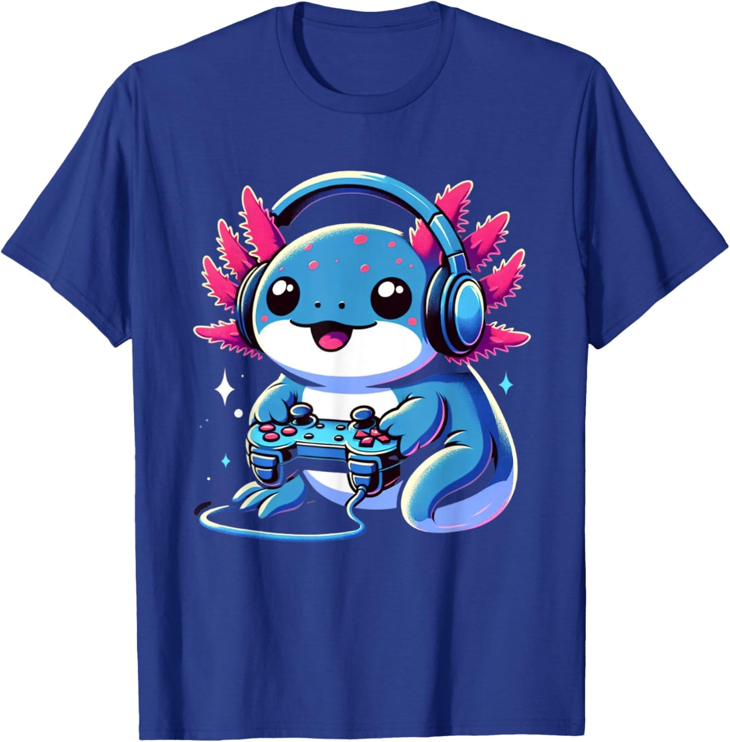Funny Axolotl Gamer Gaming Axolotl Video Game T-Shirt - T-Shirt | Royal