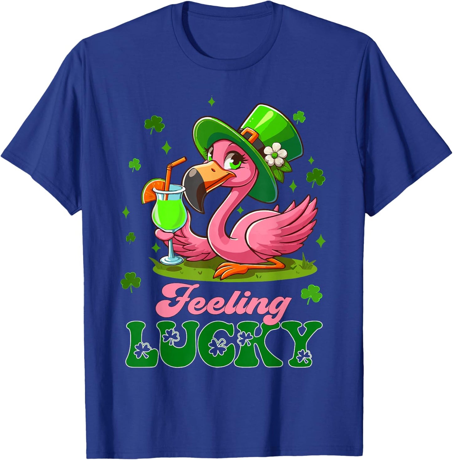 Irish Flamingo leprechaun St Patrick's Day Funny Flamingo T-Shirt - T-Shirt | Royal