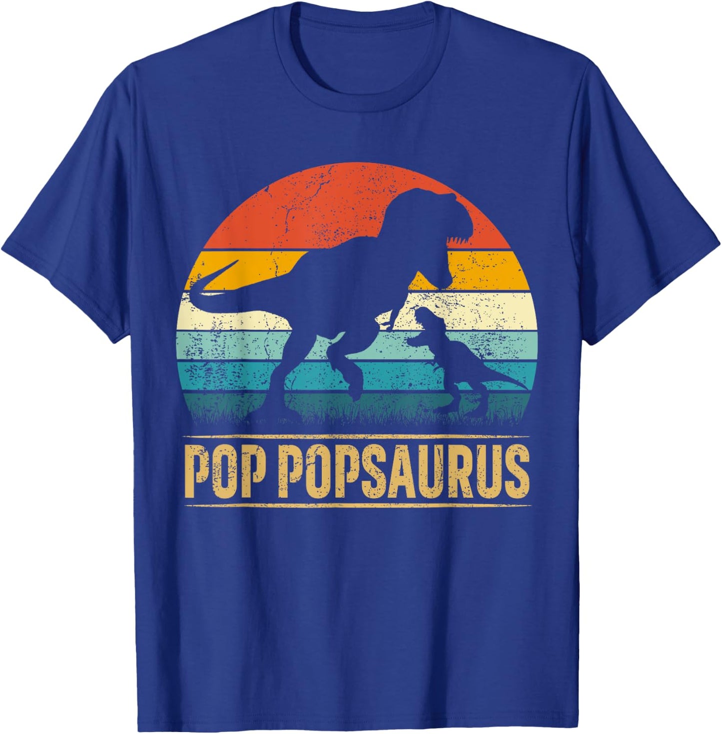 Pop Pop Saurus T Rex Dinosaur Pop PopSaurus Father's Day T-Shirt - T-Shirt | Royal