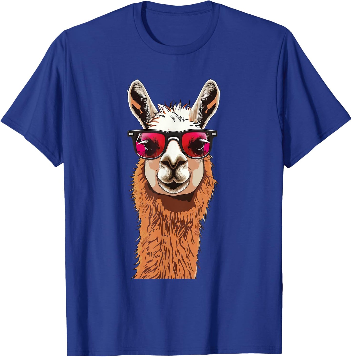 Llama Alpaca Lama Sunglasses T-Shirt - T-Shirt | Royal