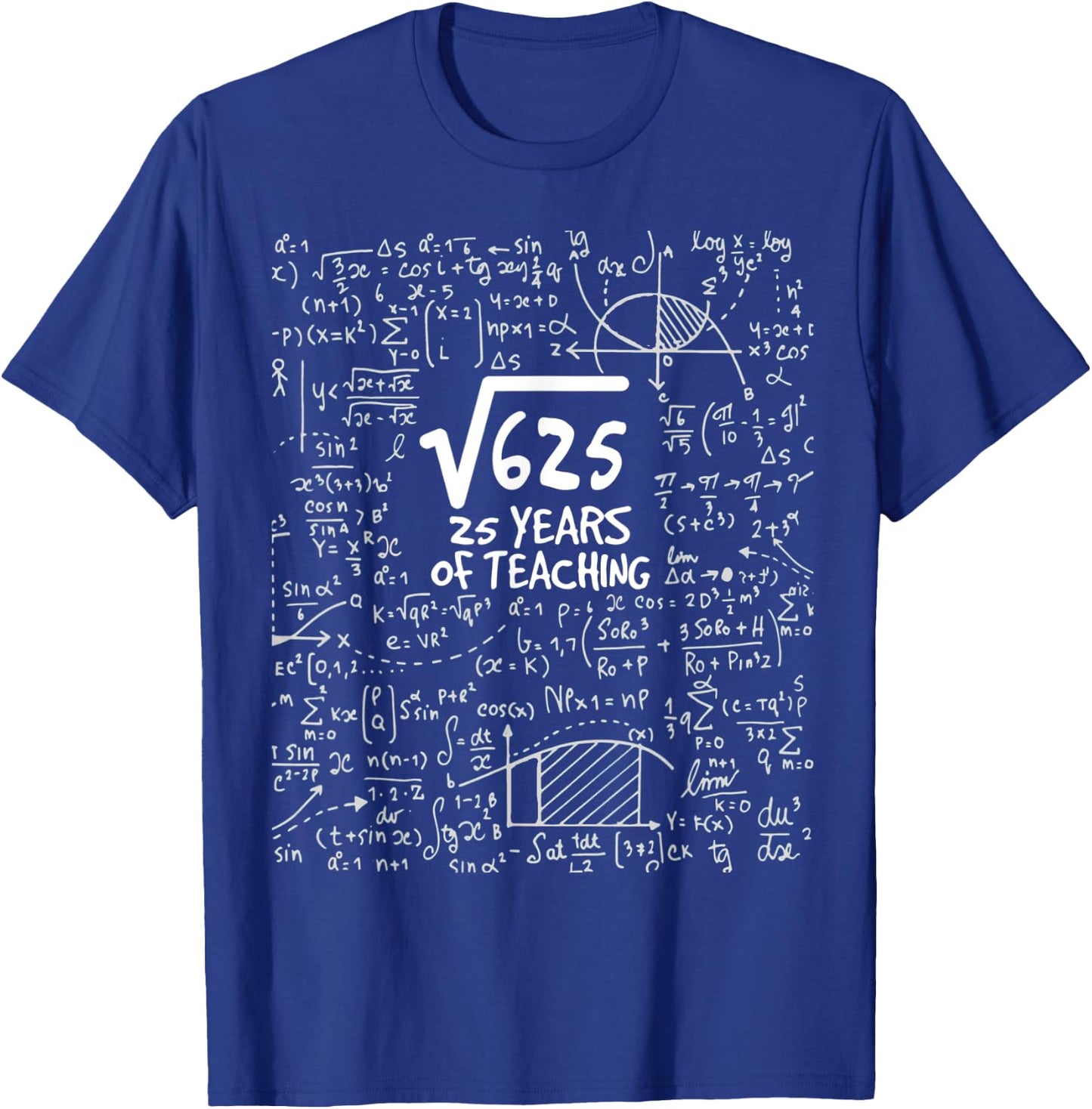 Teacher Gift Square Root of 625: 25 Years Of Teaching Women T-Shirt - T-Shirt | Royal