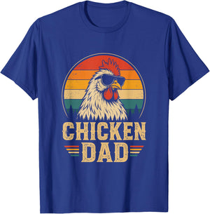 Vintage Chicken Dad Chicken Lovers Daddy Father's Day Retro T-Shirt - T-Shirt | Royal