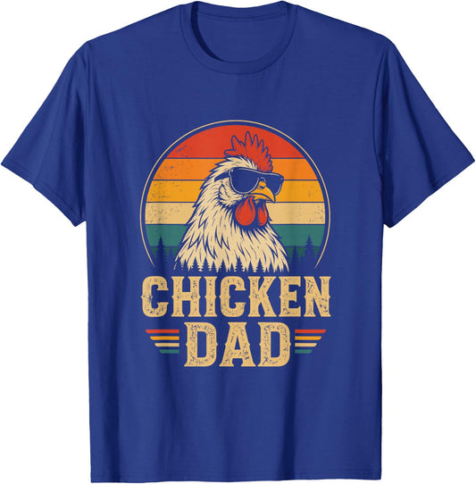 Vintage Chicken Dad Chicken Lovers Daddy Father's Day Retro T-Shirt - T-Shirt | Royal