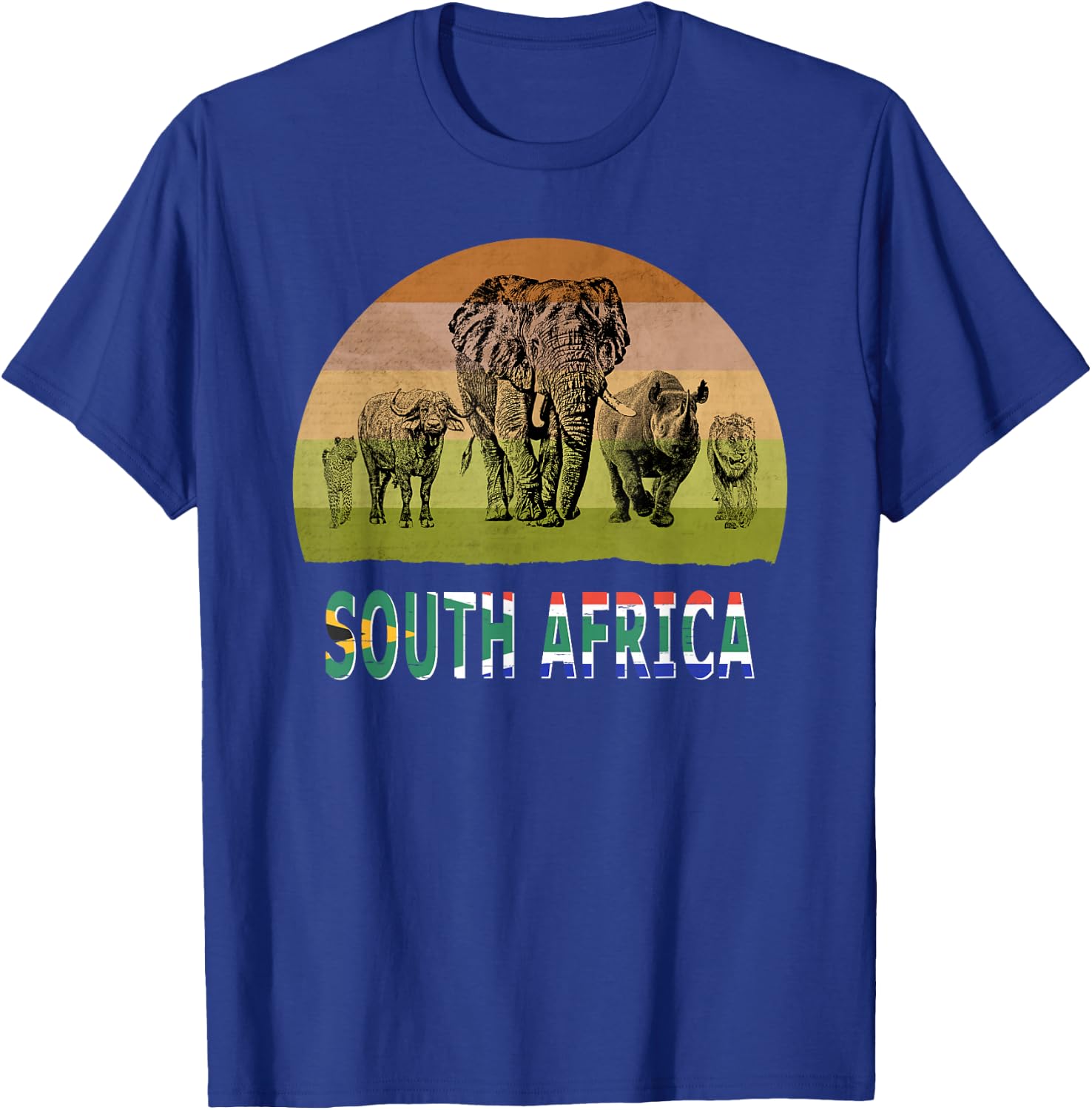 "Big Five" Retro Sunset Design for South Africa Safari T-Shirt - T-Shirt | Royal