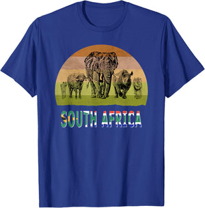 "Big Five" Retro Sunset Design for South Africa Safari T-Shirt - T-Shirt | Royal