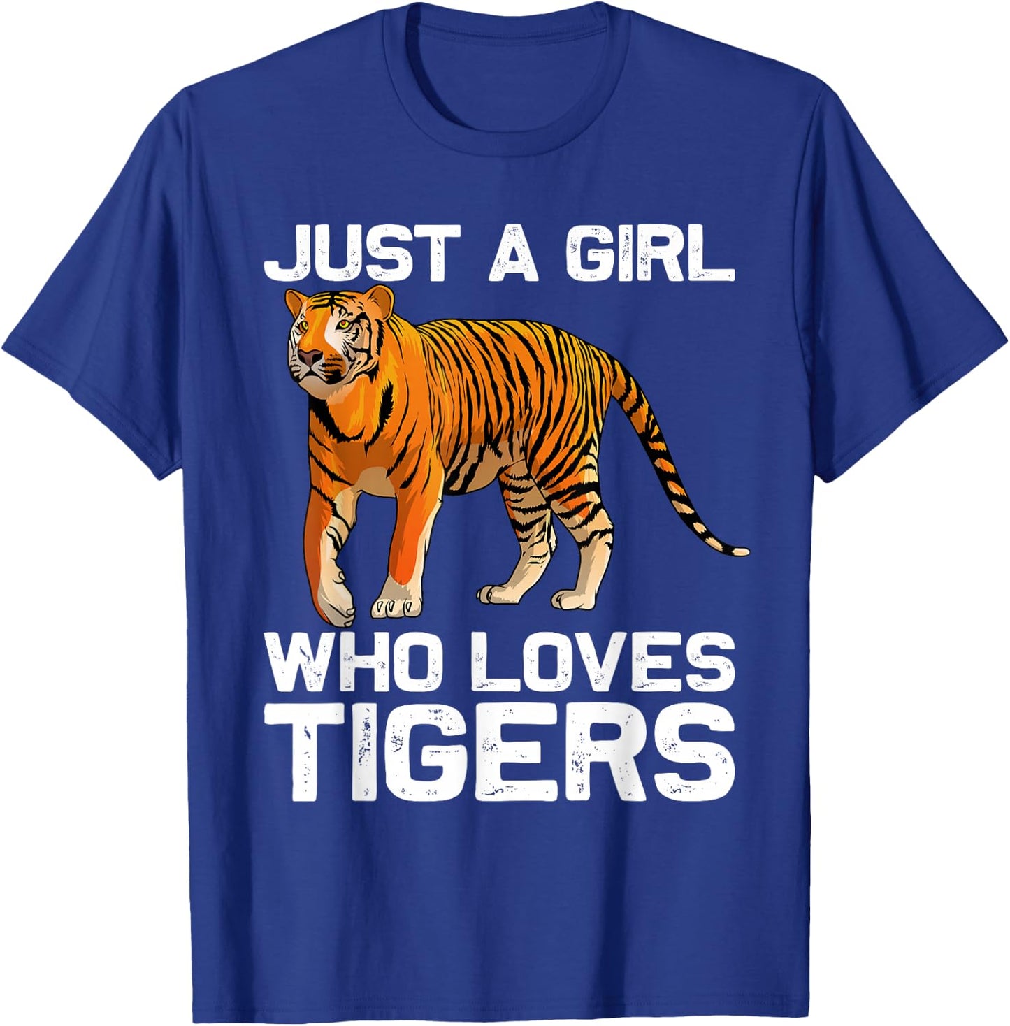 Funny Tiger Girl Design Kids Women Mom Tiger Love Wildlife T-Shirt - T-Shirt | Royal