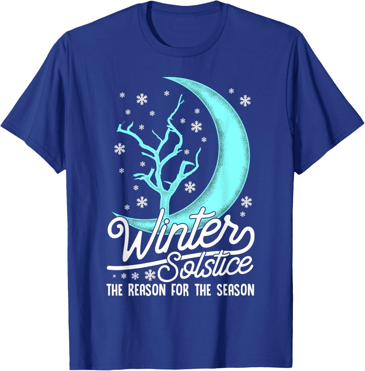 Winter Solstice Solar Event Half Way Thru Winter Snow & Moon T-Shirt - T-Shirt | Royal