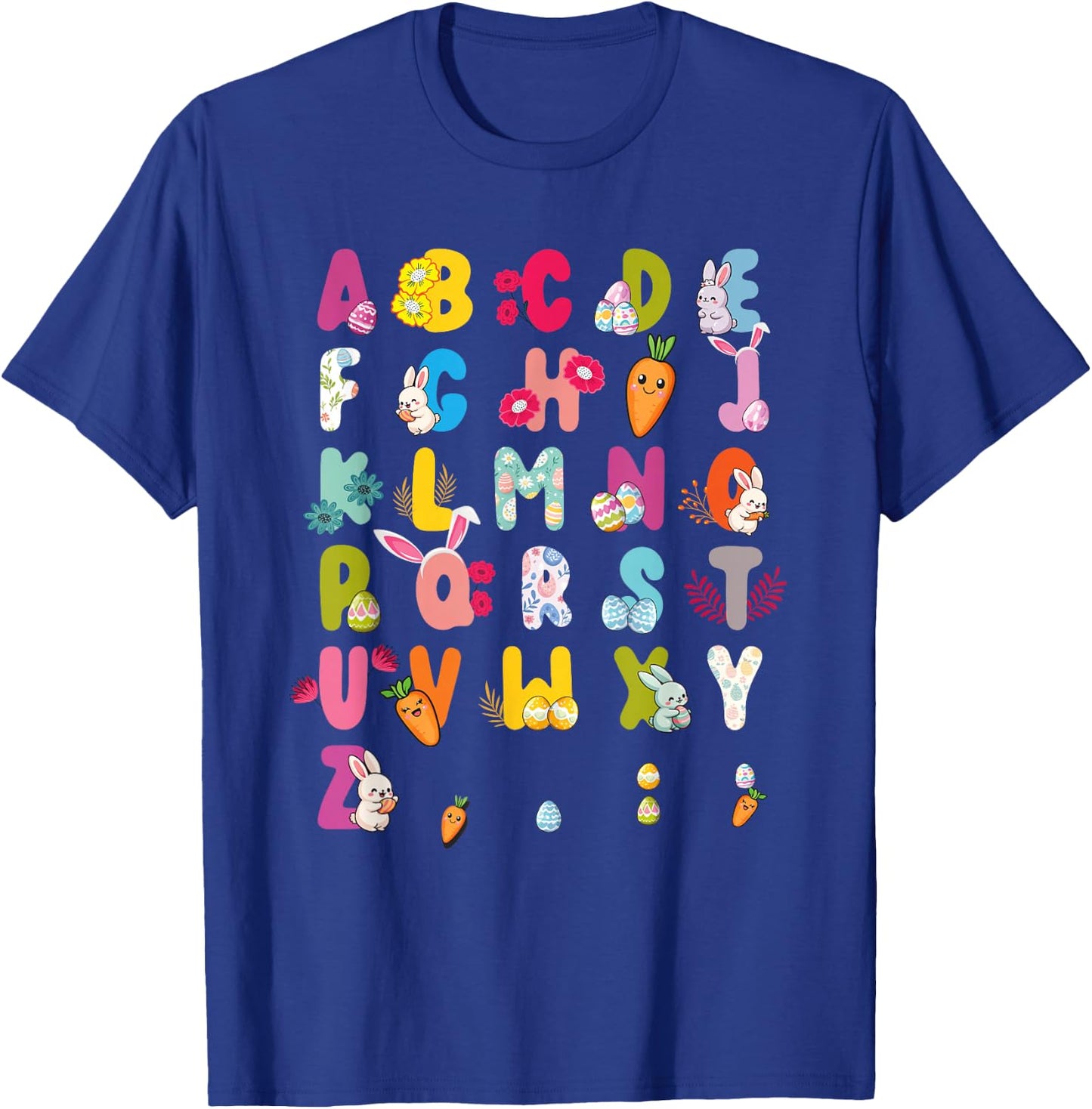 Easter Alphabet Easter Egg Easter Bunny 2025 Kids T-Shirt - T-Shirt | Royal