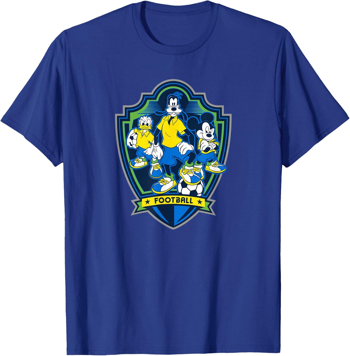 Disney Mickey Mouse Donald and Goofy Sports Football Soccer T-Shirt - T-Shirt | Royal