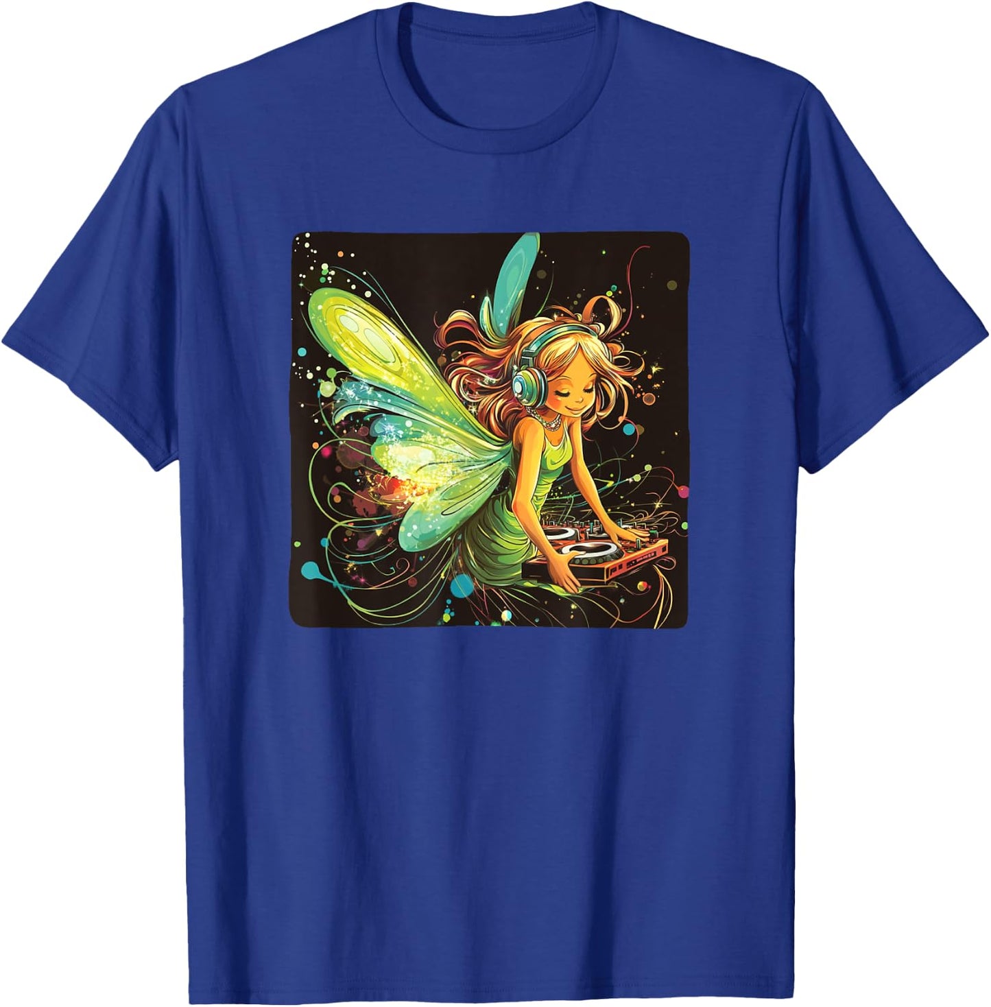 Fée vibrante avec cabine DJ pour les fêtes et les fans de célébration T-Shirt - T-Shirt | Royal