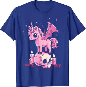 Kaiju Cute Kawaii Unicorn Pink Pastel Goth Aesthetic Skull T-Shirt - T-Shirt | Royal