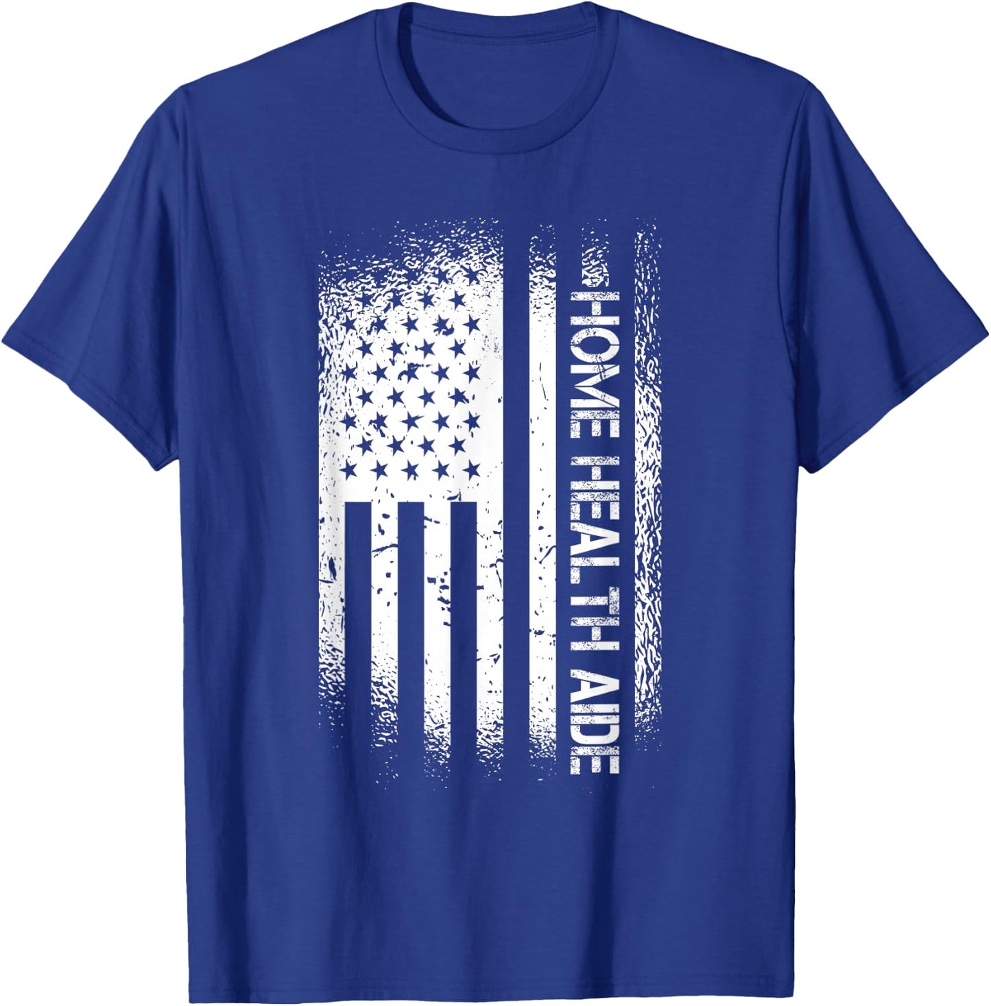 Patriotic Home Health Aide With American Flag T-Shirt - T-Shirt | Royal