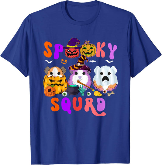 Spooky Squad Three Halloween Guinea Pigs As Witch Boo T-Shirt - T-Shirt | Royal