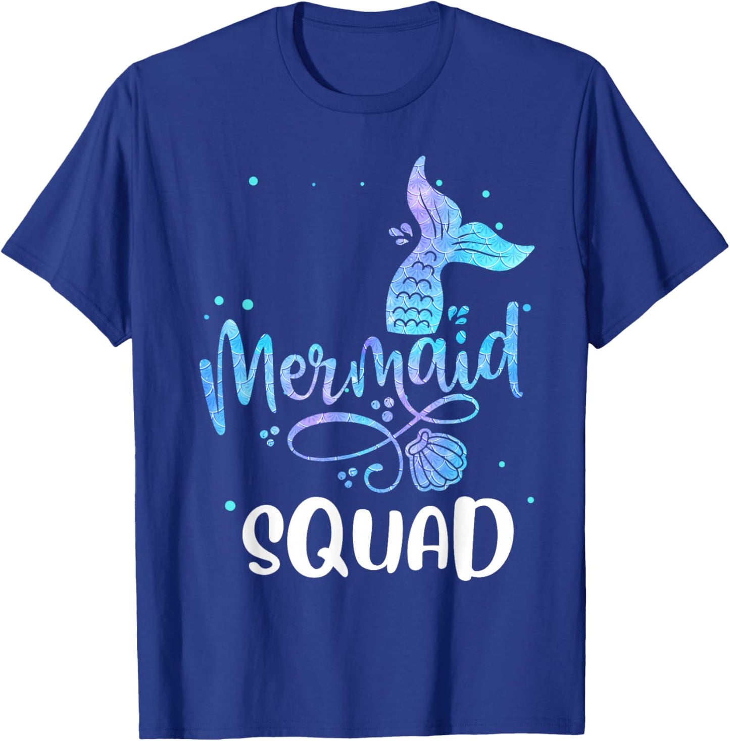 Mermaid Squad Cute Girls Birthday Squad Mermaid Tail Party T-Shirt - T-Shirt | Royal