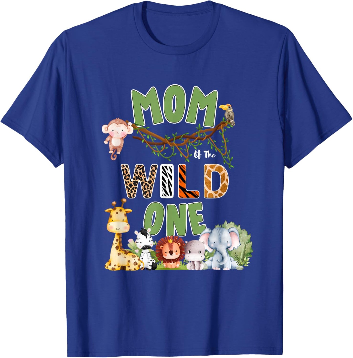 Mom of The Wild One 1st Birthday Safari Family T-Shirt - T-Shirt | Royal