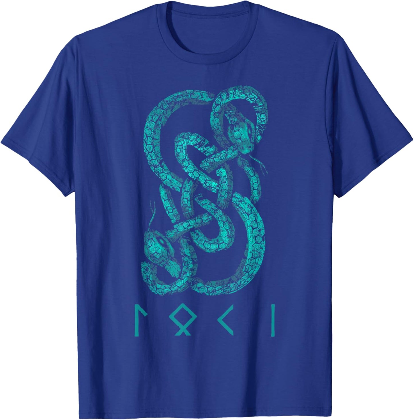 Loki Name Norse Runes And Snake Nordic Norse Mythology T-Shirt - T-Shirt | Royal