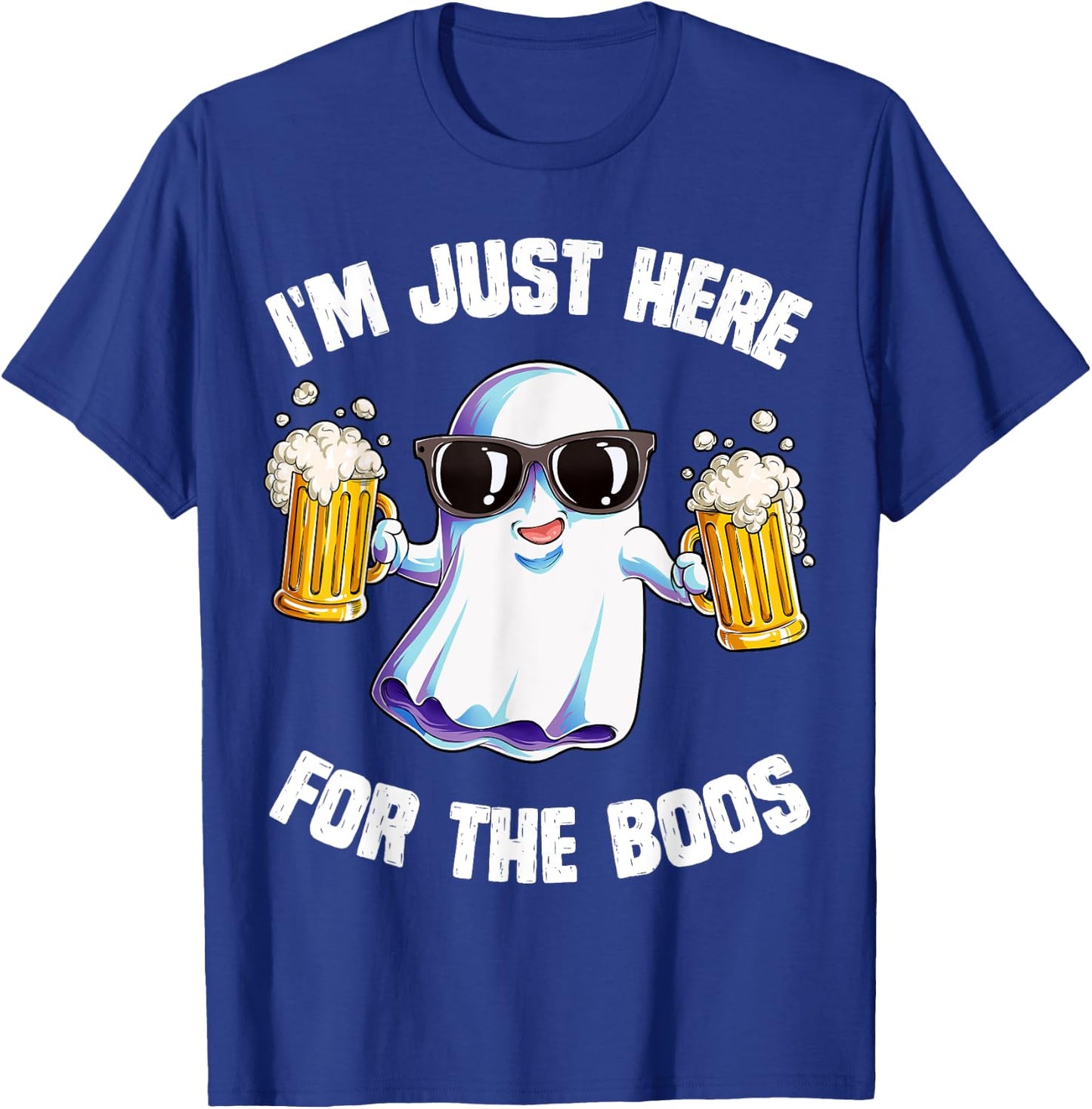 I'm Just Here For The Boos Funny Halloween Ghost Men Women T-Shirt - T-Shirt | Royal