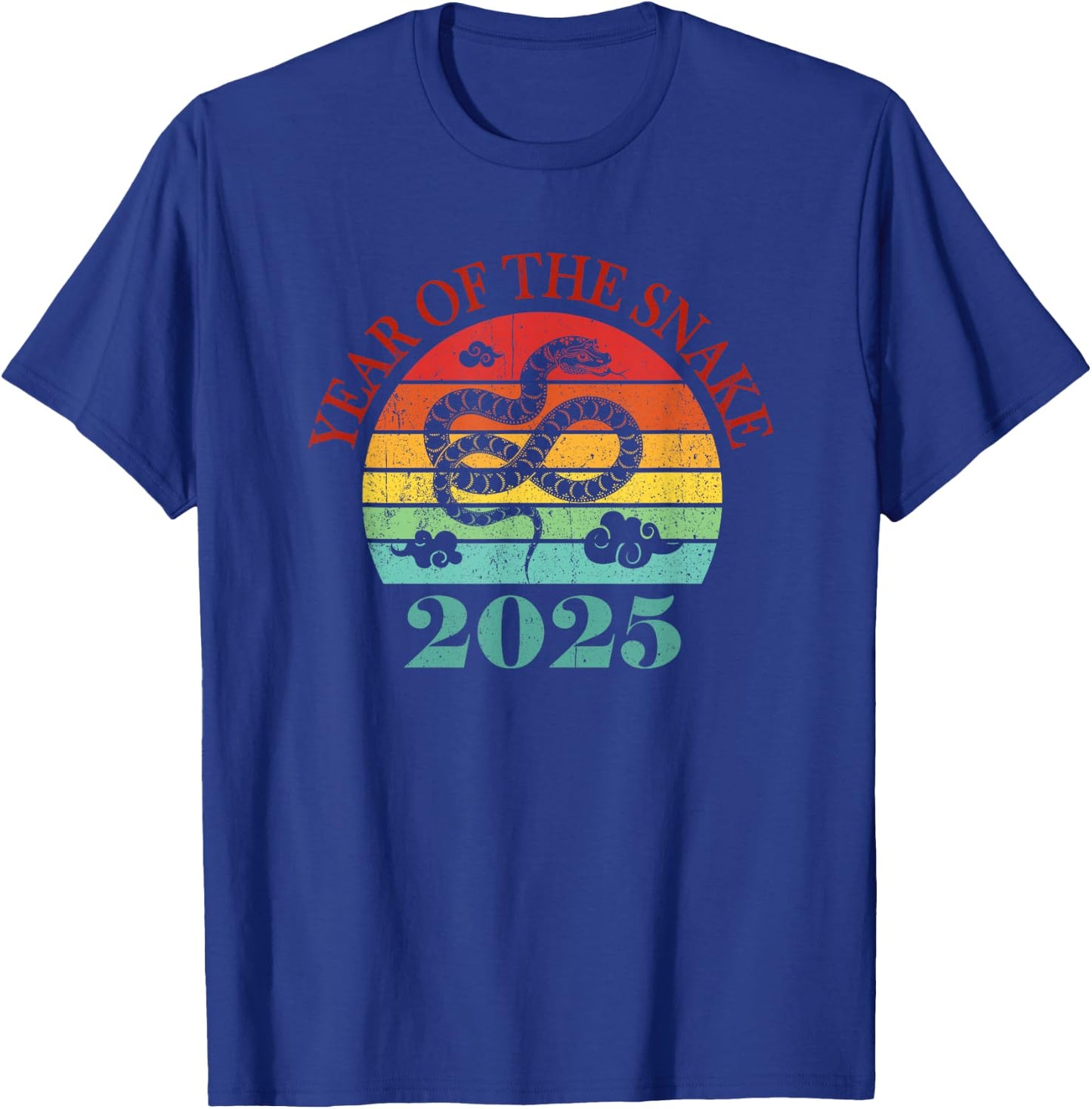 Chinese New Year 2025 Retro Vintage Year of the Snake 2025 T-Shirt - T-Shirt | Royal