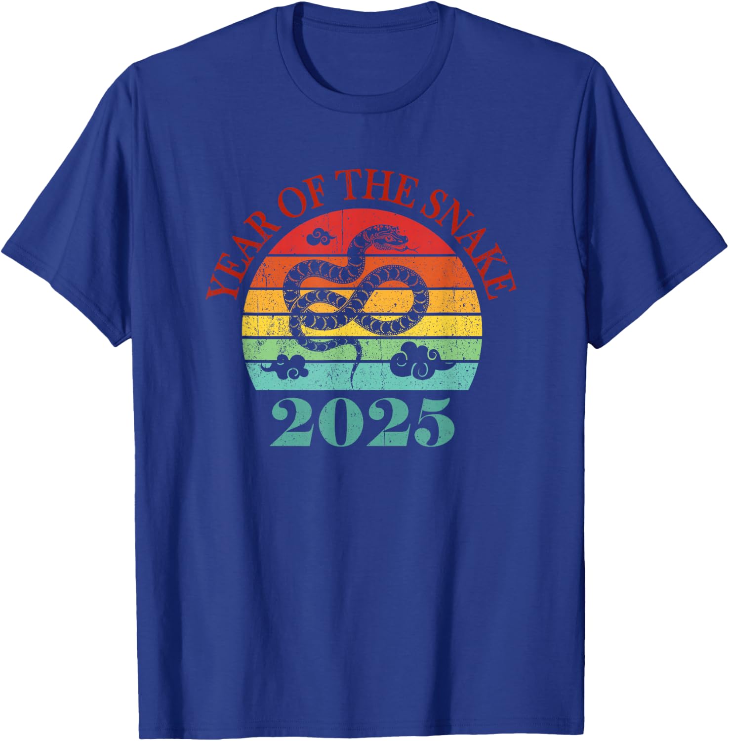 Chinese New Year 2025 Retro Vintage Year of the Snake 2025 T-Shirt - T-Shirt | Royal