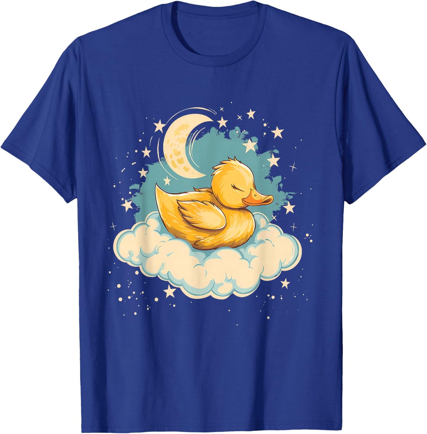 Sleeping Duck Sleepy Animal Napping Moon Duck Lover T-Shirt - T-Shirt | Royal