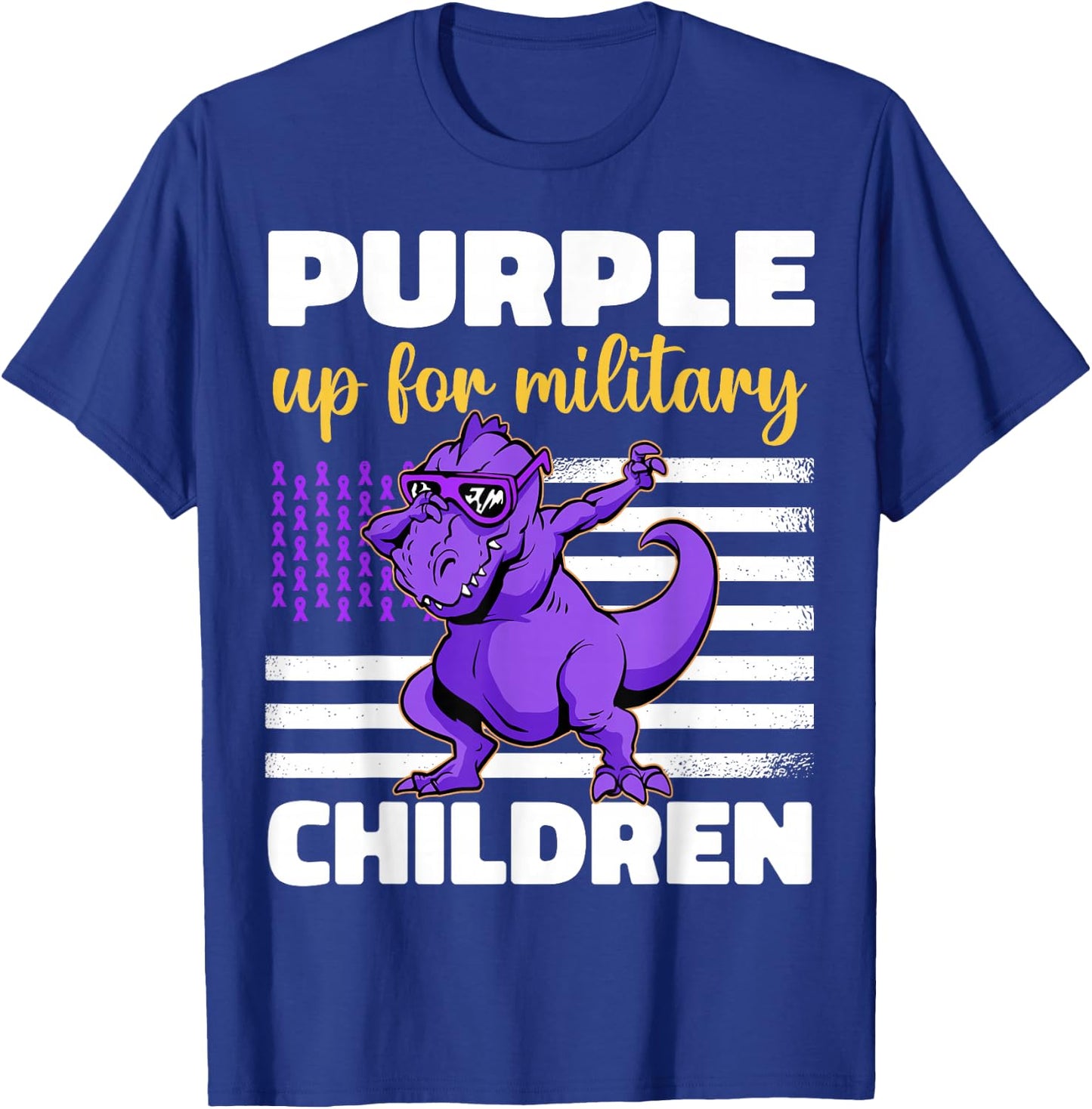 Purple Up For Military Kids Month Of The Military Children T-Shirt - T-Shirt | Royal