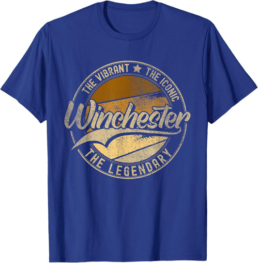 Winchester VA | Virginia Vintage Distressed , Black, S T-Shirt - T-Shirt | Royal