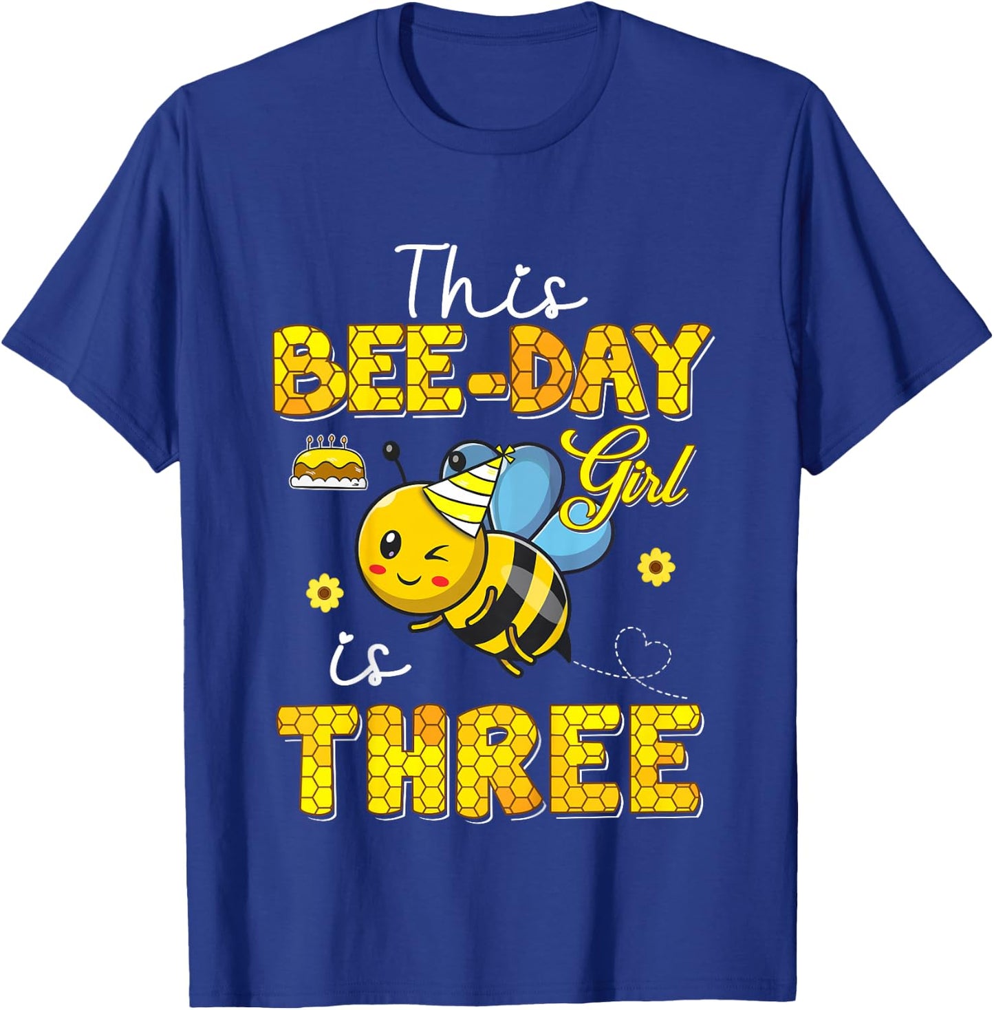 This Bee-Day Girl Is Three 3 Years Old 3rd Birthday Toddler T-Shirt - T-Shirt | Royal