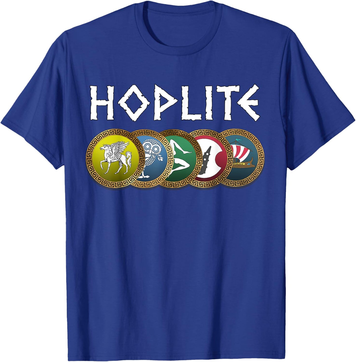 Hopliten-Phalanx Altgriechische Hopliten-Schilde T-Shirt - T-Shirt | Royal