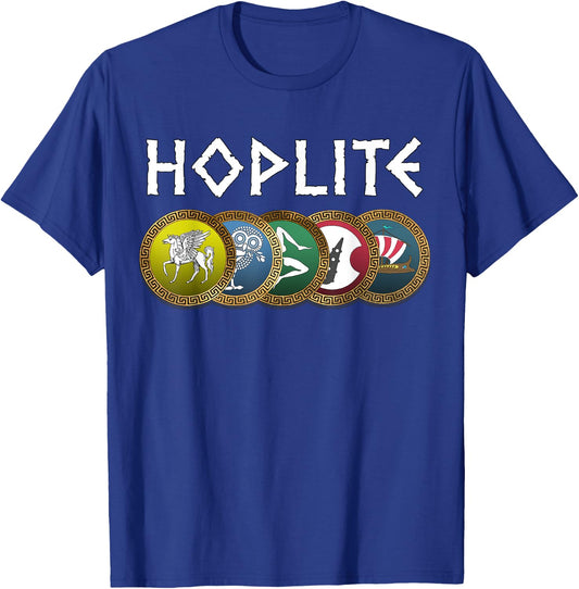 Hopliten-Phalanx Altgriechische Hopliten-Schilde T-Shirt - T-Shirt | Royal