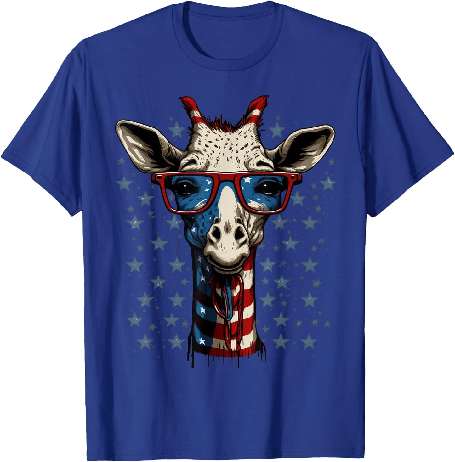 USA 4th Of July Giraffe on Patriotic American Giraffe Kids Men T-Shirt - T-Shirt | Royal