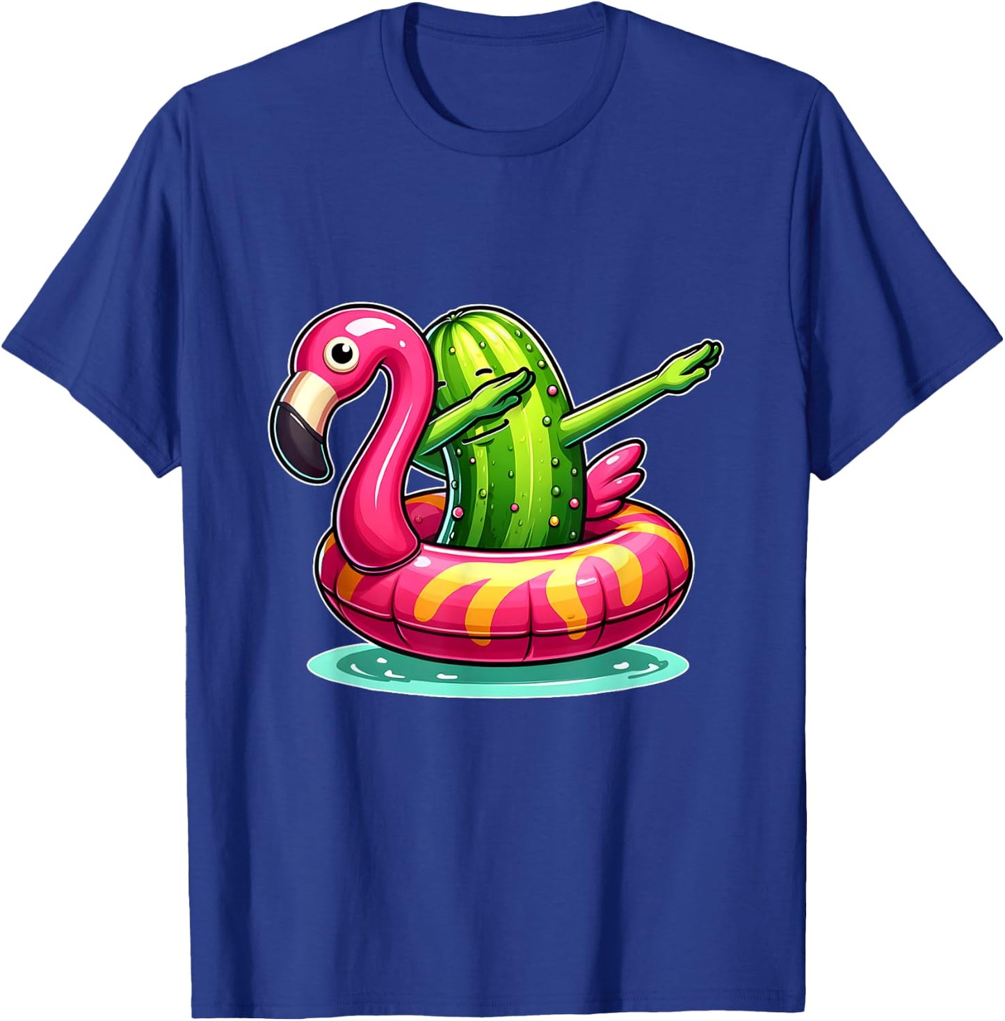 Unique Dabbing Pickle Flamingo Summer Fun Women Kids T-Shirt - T-Shirt | Royal