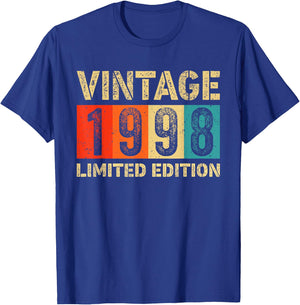 Vintage 1998 Limited Edition Made Or Born In 1998 Birthday T-Shirt - T-Shirt | Royal
