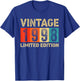 Vintage 1998 Limited Edition Made Or Born In 1998 Birthday T-Shirt - T-Shirt | Royal