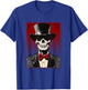 Skull in a Top Hat - Skeleton Wearing Hat and Tie T-Shirt - T-Shirt | Royal