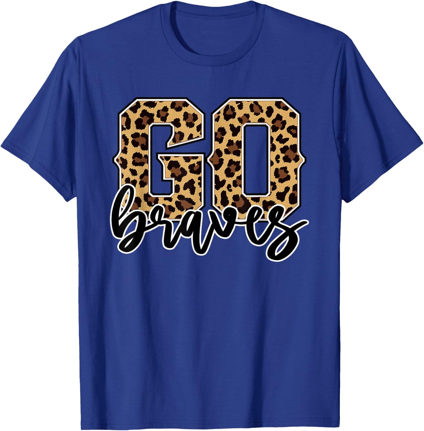 Braves Go Braves Leopard Print Cheetah Graphic T-Shirt - T-Shirt | Royal