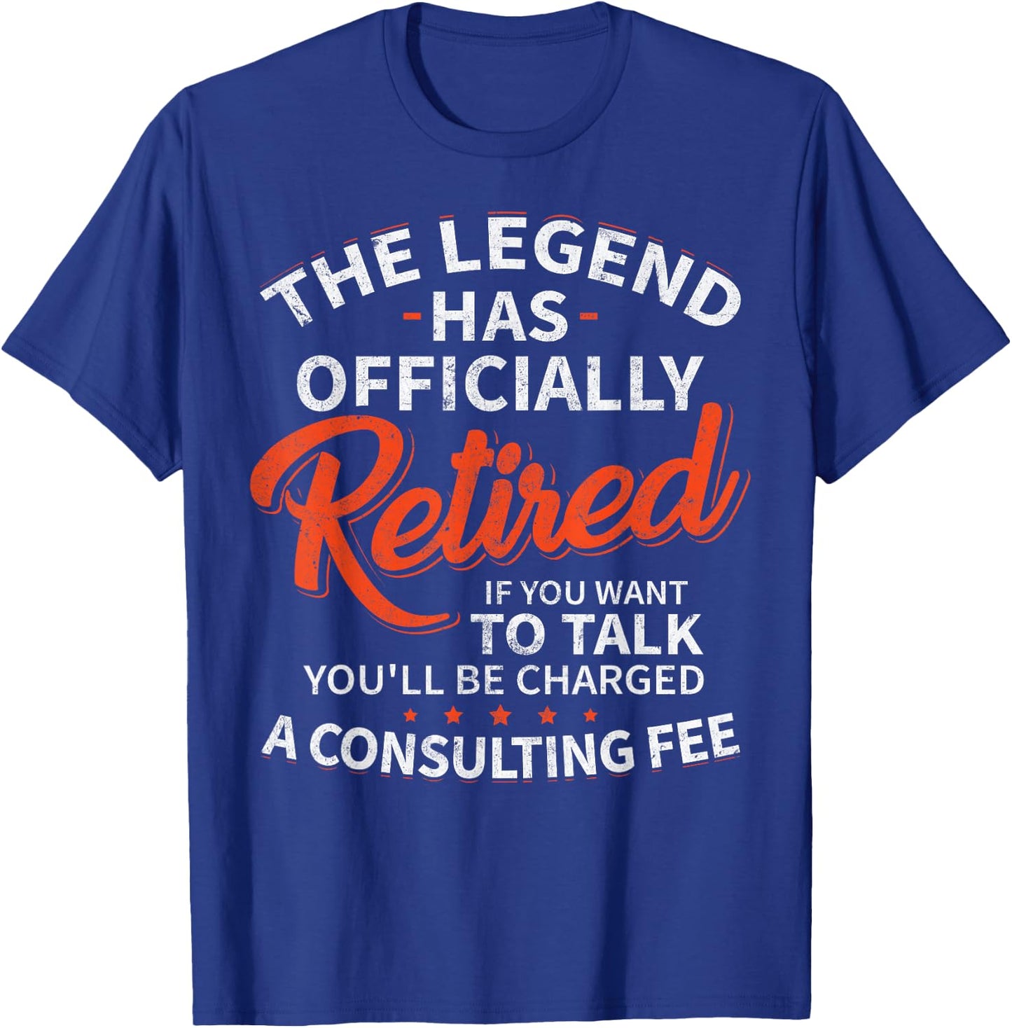 Legend Has Retired Men's Party - Classic Fit, , Short Sleeve, Humor Letter Print (Black) T-Shirt - T-Shirt | Royal
