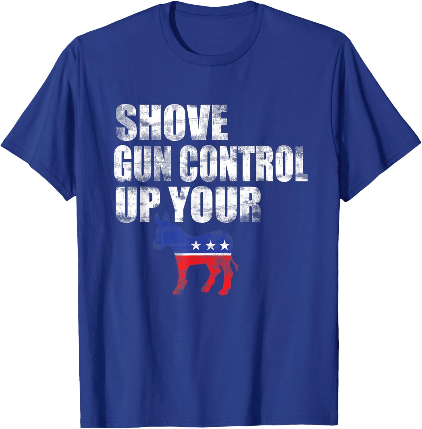 2nd Amendment Firearm Gun Shirt Funny Shove Gun Control up T-Shirt - T-Shirt | Royal