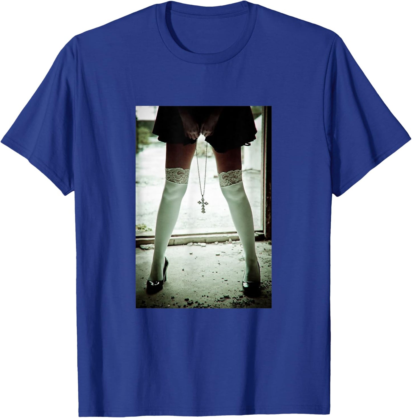 Sexy Sexy Mobile Phone Case Nun in Underwear Cross T-Shirt - T-Shirt | Royal