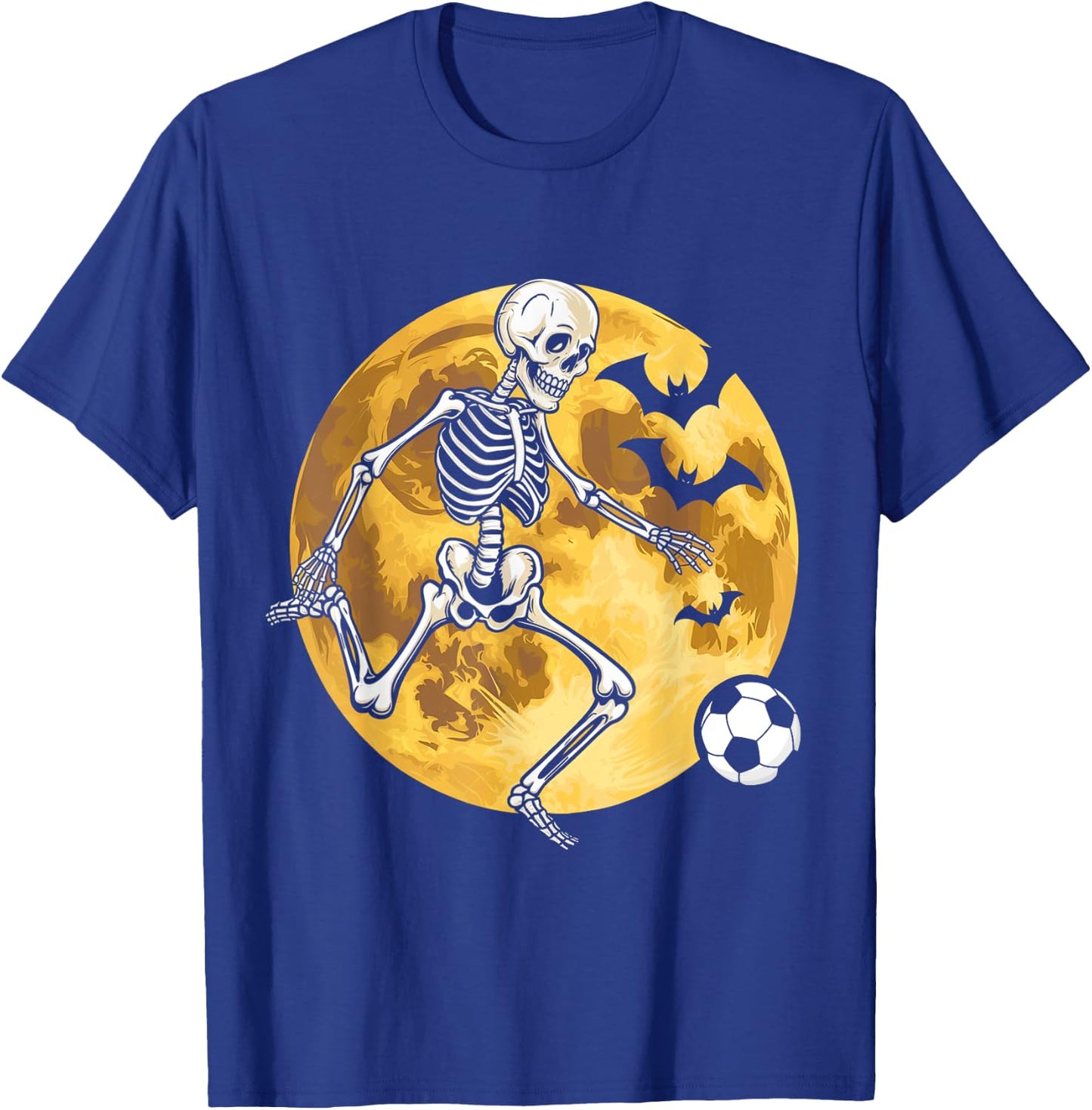 Soccer Skeleton Halloween Men Boys Soccer Player T-Shirt - T-Shirt | Royal