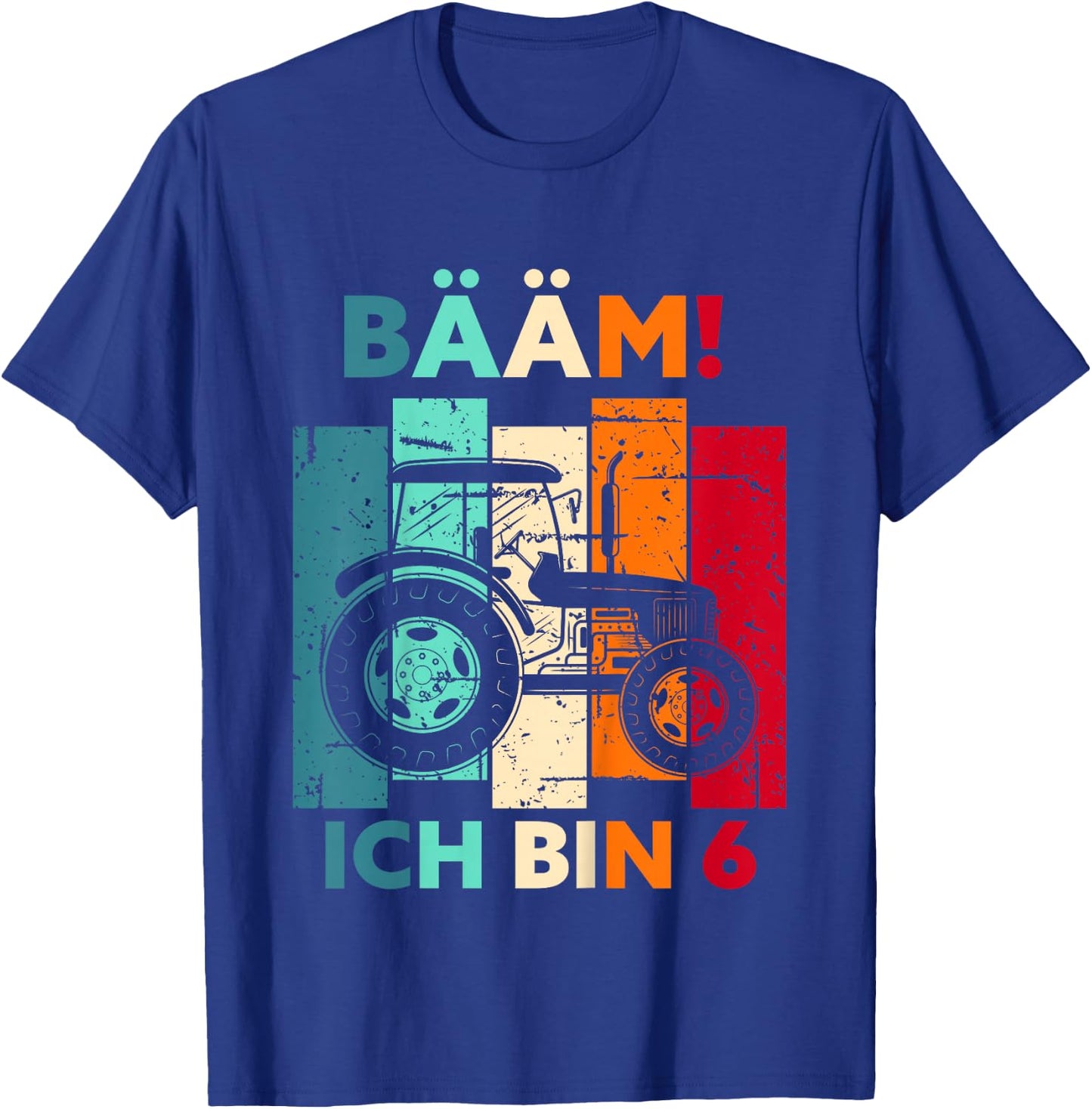 Children's Bäm! Ich bin 6 Years Boy 6th Birthday Tractor Farmers , black T-Shirt - T-Shirt | Royal