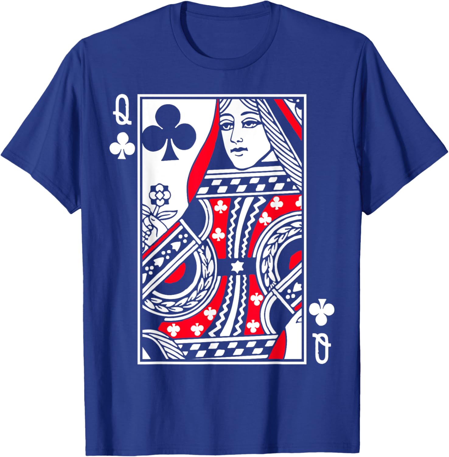 Queen of Clubs Poker or Blackjack Club Queens Playing Card T-Shirt - T-Shirt | Royal