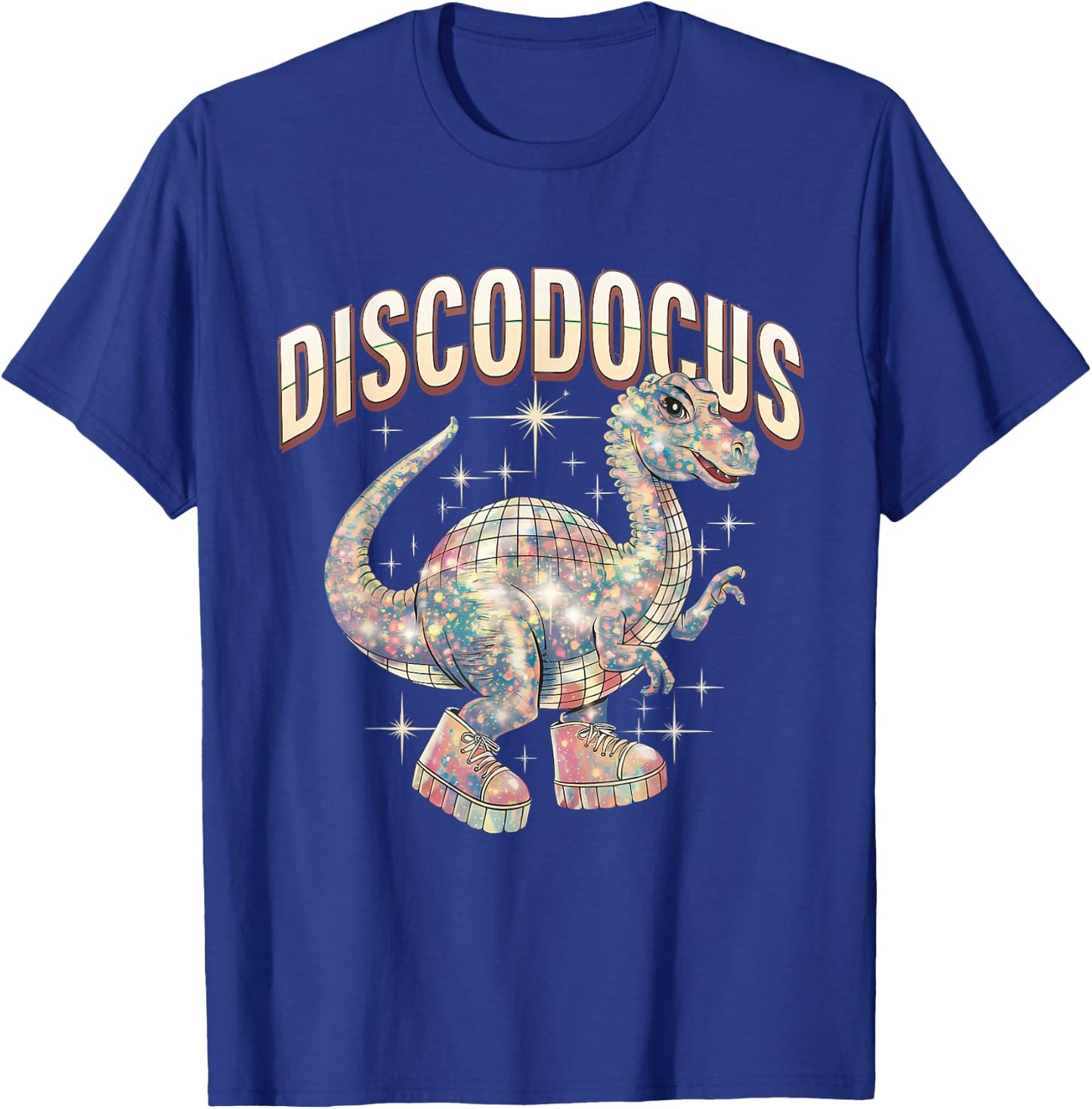 Disco Dinosaur Diplodocus 70s Dino Dancing Funny Disco Party T-Shirt - T-Shirt | Royal
