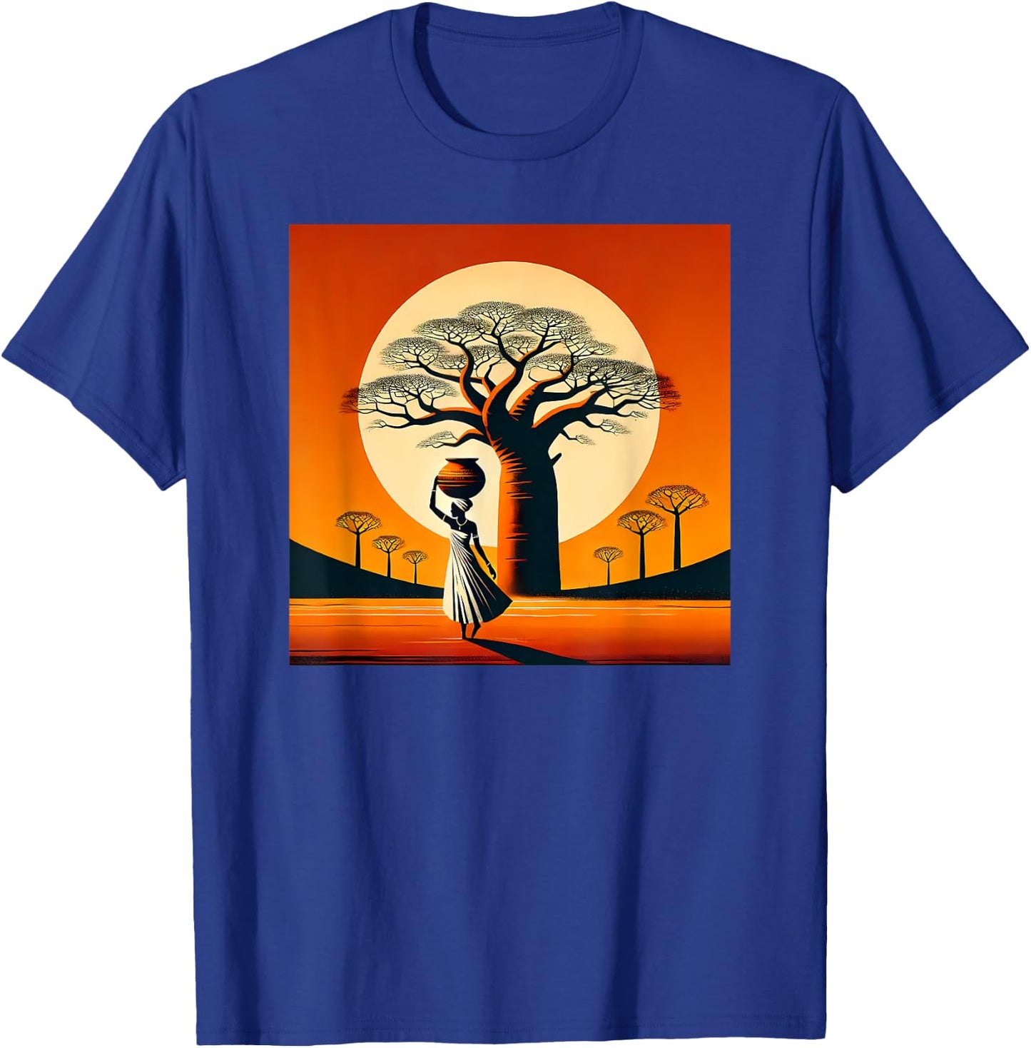African Baobab, Sunset, Minimalist Style, Love Africa T-Shirt - T-Shirt | Royal