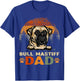 Bull Mastiff Dog Dad Vintage Retro Father's Day T-Shirt - T-Shirt | Royal