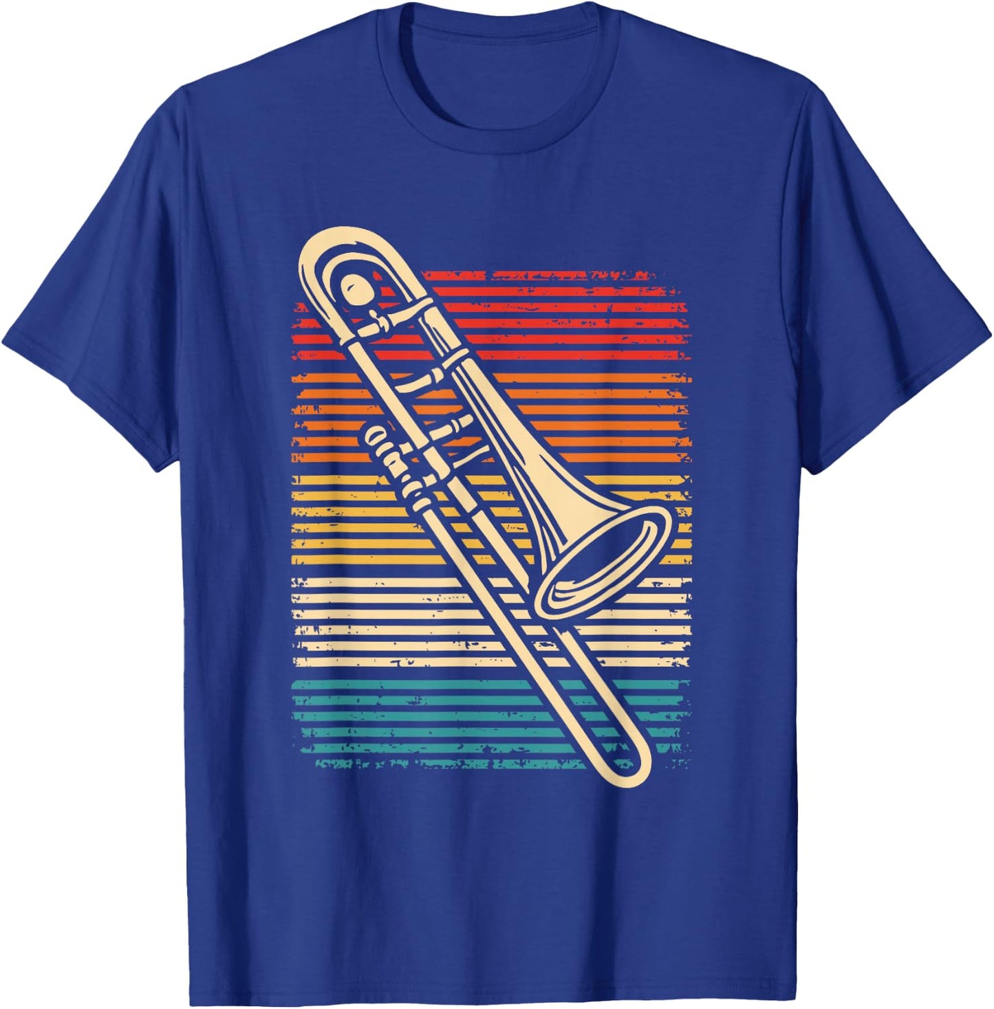 Trombone Player Marching Band Retro Jazz Trombone T-Shirt - T-Shirt | Royal