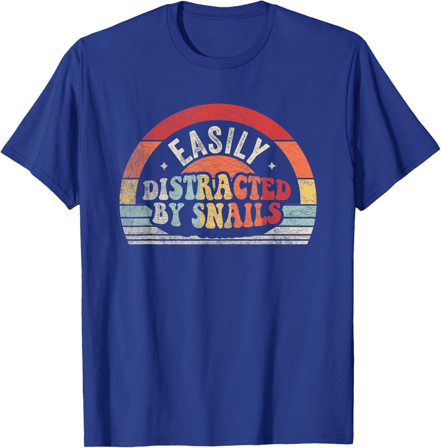 Retro Vintage Snail Lover Gifts Easily Distracted By Snails T-Shirt - T-Shirt | Royal