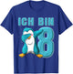 Children's Penguin 8 Years Boys Girls Penguin 8 Birthday , black, 80 T-Shirt - T-Shirt | Royal
